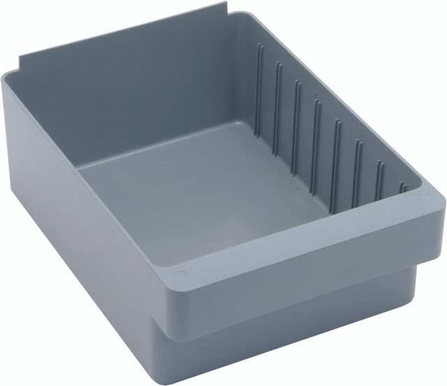 QED701GY Super Tuff Euro Drawer, 11-7/8"L x 8-3/8"W x 4-5/8"H, high impact polysteryne, gray, Made in USA