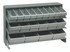 QPRHA-567GY Pick Rack, slopped, bench style, 12-1/2"L x 36"W x 23"H, 250 lbs. capacity, (3) shelves configuration, includes: (27) QED501 gray bins