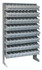 QPRS-501GY Pick Rack, slopped, single sided, 12"D x 36"W x 63-1/2"H, 400 lbs. capacity, includes: (8) shelves and (72) QED501 gray bins, galvanized steel