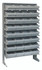QPRS-701GY Pick Rack, slopped, single sided, 12"D x 36"W x 63-1/2"H, 400 lbs. capacity, includes: (8) shelves and (32) QED701 gray bins, galvanized steel