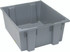 SNT225GY Stack and Nest Tote, 23-1/2"W x 19-1/2"D x 10"H, heavy duty, 2.00 cu. ft. capacity, gray polypropylene, Made in USA (priced per each, 3 each per carton)