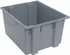 SNT230GY Stack and Nest Tote, 23-1/2"W x 19-1/2"D x 13"H, heavy duty, 2.60 cu. ft. capacity, gray polypropylene, Made in USA (priced per each, 3 each per carton)