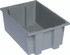 SNT200GY Stack and Nest Tote, 19-1/2"W x 13-1/2"D x 8"H, heavy duty, 0.80 cu. ft. capacity, gray polypropylene, Made in USA (priced per each, 6 each per carton)