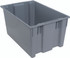 SNT300GY Stack and Nest Tote, 29-1/2"W x 19-1/2"D x 15"H, heavy duty, 3.70 cu. ft. capacity, gray polypropylene, Made in USA (priced per each, 3 each per carton)