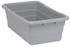 TUB2516-8GY Cross Stack Tub, 5.51 gallon capacity, 100 lb. weight capacity, built-in handle grips, bottom grooves for cross stacking, 1/4" drill hole pattern on bottom, polypropylene, gray, Made in USA