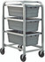 TR3-2516-8GY Tub Rack, mobile, 60 lb. weight capacity per bin, end loading, holds (3) TUB2516-8 gray tubs (included), welded aluminum construction, (4) 5" swivel polyolefin casters