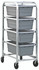 TR4-2516-8GY Tub Rack, mobile, 60 lb. weight capacity per bin, end loading, holds (4) TUB2516-8 gray tubs (included), welded aluminum construction, (4) 5" swivel polyolefin casters