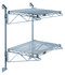 WC34-CB1424GY Cantilever Double Shelf Post Wall Mount, (2) 24"W x 14"D shelves, (2) 34" posts, (4) 14" cantilever arms, and (4) mounting brackets, gray epoxy antimicrobial finish, NSF