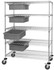 WRC5-63-2460-93060GY Bin Cart System, 60"W x 24"D x 69"H, 1200 lb. load capacity, (4) modular drawers with dividable grid gray container included (DG93060), chrome plated finish, shipped KD