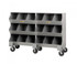MS6-1564-6PH Mobile Steel Storage Bins - Double 64"Wx20"Dx45-1/2"H with 18 openings