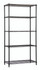 WR86-2472BK-5 Wire Shelving Starter Kit, 72"W x 24"D x 86"H, 600 - 800 lb. capacity, includes (5) wire shelves and (4) posts, black epoxy antimicrobial finish, NSF, shipped KD