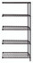 AD86-2448BK-5 Wire Shelving Add-On Kit, 48"W x 24"D x 86"H, 600 - 800 lb. capacity, includes (5) wire shelves, (2) posts and (10) S-Hooks, black epoxy antimicrobial finish, NSF, shipped KD