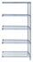 AD86-2148GY-5 Wire Shelving Add-On Kit, 48"W x 21"D x 86"H, 600 - 800 lb. capacity, includes (5) wire shelves, (2) posts and (10) S-Hooks, gray epoxy antimicrobial finish, NSF, shipped KD