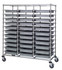 BC216069M2TGY Bin Cart, mobile, triple bay, 24"W x 60"L x 69"H, includes: (33) 22-1/2"L x 17-1/2"W x3"H  (DG93030) gray bin, chrome plated finish, shipped KD