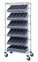 MWRS-7-602GY Bin Systems Unit, mobile, 36"L x 18"W x 80"H, includes: (4) posts, (2) flat wire shelves, (5) slanted wire shelves, (30) 17-5/8"L x 5-9/16"W x 4-5/8"H gray bins (QED602) & (4) 5" swivel polyurethane casters (2 with brakes)