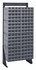 QIC-148-161GY Interlocking Storage Cabinets Floor Stand, single sided, 12"D x 23-5/8"W x 52"H, 300 lbs. load capacity, includes: (8) QIC-161, (128) gray drawers, 14 gauge steel, black coated finish