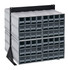 QIC-224-122GY Interlocking Storage Cabinets Floor Stand, double sided, 24"D x 23-5/8"W x 28"H, 750 lbs. load capacity, includes: (8) QIC-122, (96) gray drawers, 14 gauge steel, black coated finish