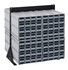 QIC-224-161GY Interlocking Storage Cabinets Floor Stand, double sided, 24"D x 23-5/8"W x 28"H, 750 lbs. load capacity, includes: (8) QIC-161, (128) gray drawers, 14 gauge steel, black coated finish