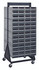 QIC-248-64GY Interlocking Storage Cabinets Floor Stand, double sided, 24"D x 23-5/8"W x 52"H, 750 lbs. load capacity, includes: (16) QIC-64, (96) gray drawers, 14 gauge steel, black coated finish