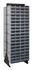 QIC-270-64GY Interlocking Storage Cabinets Floor Stand, double sided, 24"D x 23-5/8"W x 75"H, 750 lbs. load capacity, includes: (24) QIC-64, (144) gray drawers, 14 gauge steel, black coated finish