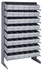QPRS-602GY Pick Rack, slopped, single sided, 18"D x 36"W x 60"H, 400 lbs. capacity, includes: (8) shelves and (48) QED602 gray bins, galvanized steel