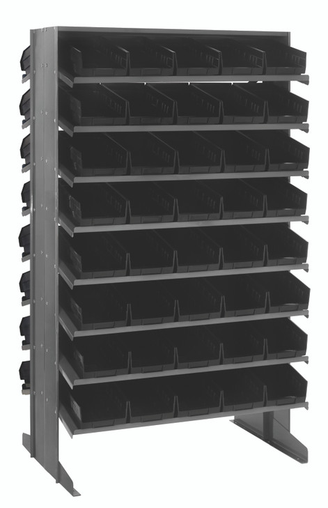 QPRD-102BK Pick Rack, slopped, double sided, 24"L x 36"W x 60"H, 800 lbs. capacity, (16) shelves configuration, includes: (80) QSB102 black bins