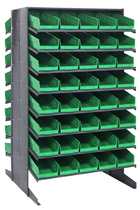 QPRD-104GN Pick Rack, slopped, double sided, 36"L x 36"W x 60"H, 800 lbs. capacity, (16) shelves configuration, includes: (80) QSB104 green bins