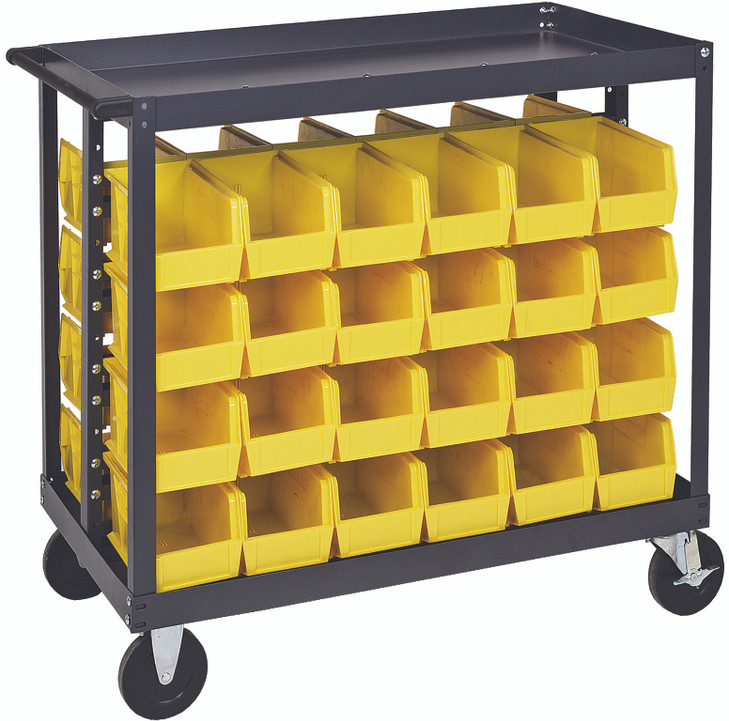 QRC-4D Rail Cart, mobile, 36"L x 24"W x 35-1/2"H, 800 lbs. load capacity, flat top with raised edges, 16-gauge cold-rolled steel with powder coated gray finish, accepts: (64) QUS210, (64) QUS220, (48) QUS230, (24) QUS235, or (16) QUS239