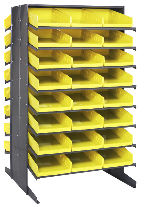 QPRD-110YL Pick Rack, slopped, double sided, 36"L x 36"W x 60"H, 800 lbs. capacity, (16) shelves configuration, includes: (48) QSB110 yellow bins