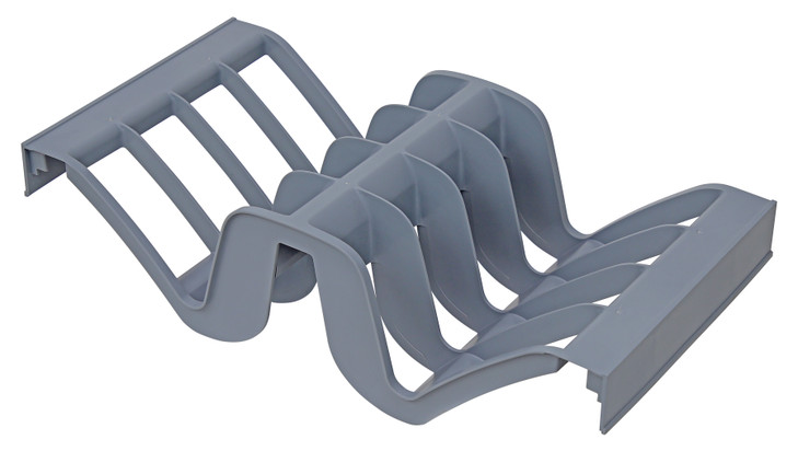 QPWDR Millenia Waved Drying Rack Section, 12"W x 24"D, (8) slots available, made of heavy duty polypropylene, gray finish, Made in USA
