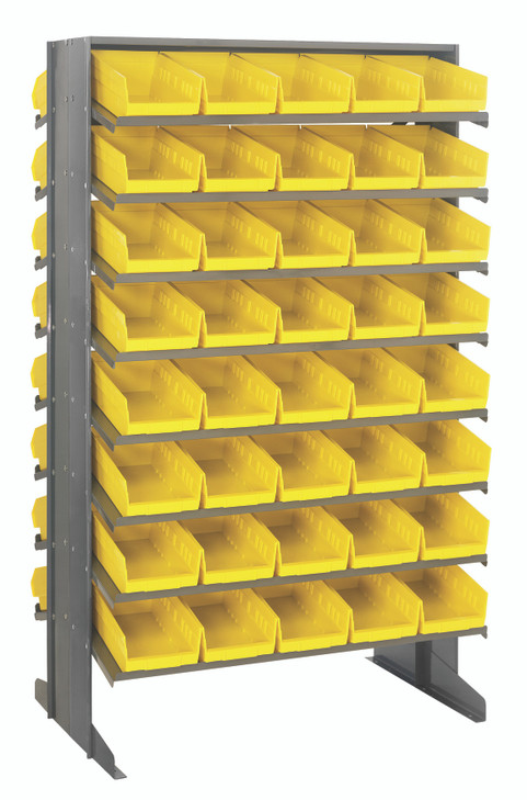 QPRD-102YL Pick Rack, slopped, double sided, 24"L x 36"W x 60"H, 800 lbs. capacity, (16) shelves configuration, includes: (80) QSB102 yellow bins