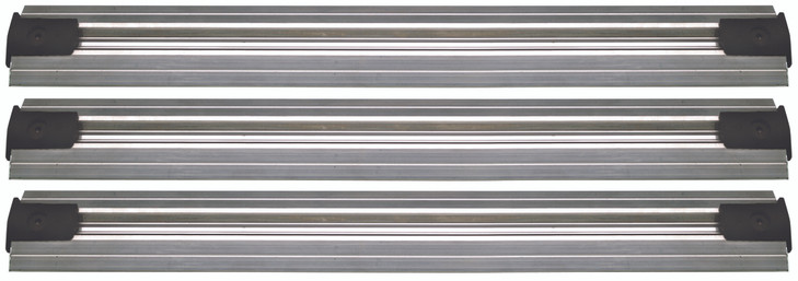 QVTRK-3-108EST Double Unit Floor Track Assembly Kit, includes: (3) 9' v-groove aluminum tracks, (1) end stop kit and hardware, NSF approved, Made in USA