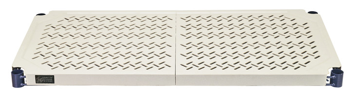 RP1842E Shelf, open grid, 600 lb. capacity per shelf, includes: (1) wire frame, (1) polymer mat and (4) split sleeves, blue epoxy antimicrobial finish, diswasher safe, plastic, suitable for dry, high humidity, wet or walk-in cooler applications