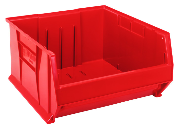 QUS957RDCS Hulk 24" Container, 23-7/8"L x 22-1/2"W x 12"H, stackable, polypropylene, red, Made in USA