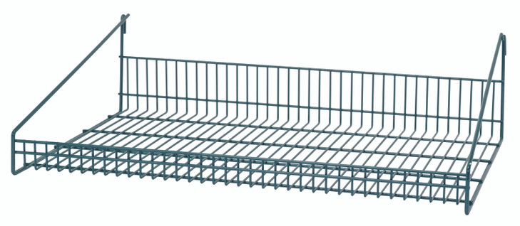 SG-LS1830P Store Grid Shelf, 30"W x 18"D x 7-1/2"H, with retaining front edge, green epoxy antimicrobial finish, NSF