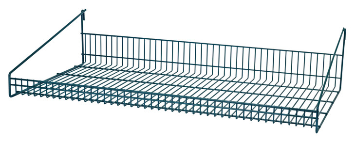 SG-LS1836P Store Grid Shelf, 36"W x 18"D x 7-1/2"H, with retaining front edge, green epoxy antimicrobial finish, NSF