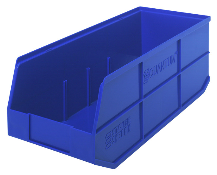 SSB483BL Stackable Shelf Bin, 20-1/2"W x 8-1/4"D x 7"H, autoclavable up to 250°F, polypropylene, blue, made in USA
