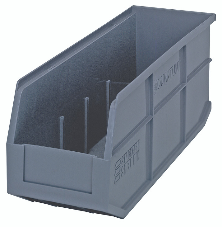 SSB461GY Stackable Shelf Bin, 18"W x 6"D x 7"H, autoclavable up to 250°F, polypropylene, gray, made in USA