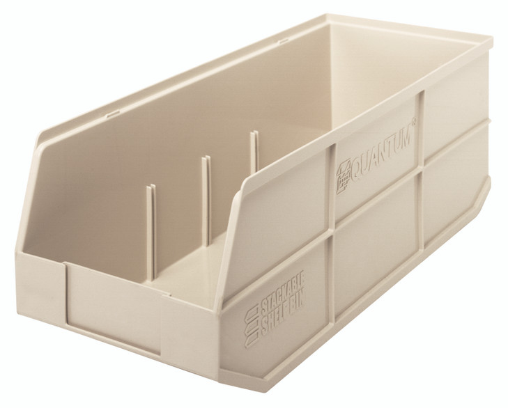 SSB483IV Stackable Shelf Bin, 20-1/2"W x 8-1/4"D x 7"H, autoclavable up to 250°F, polypropylene, ivory, made in USA