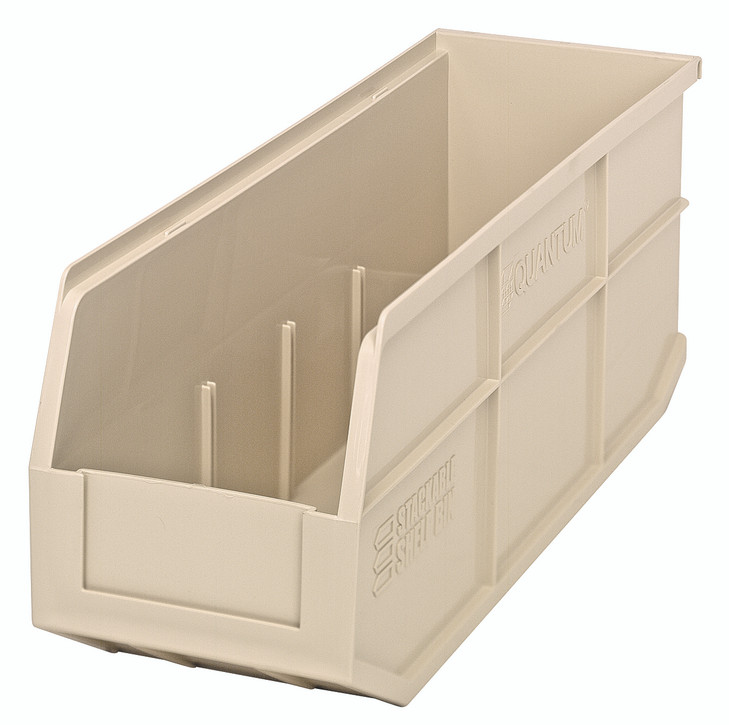 SSB461IV Stackable Shelf Bin, 18"W x 6"D x 7"H, autoclavable up to 250°F, polypropylene, ivory, made in USA