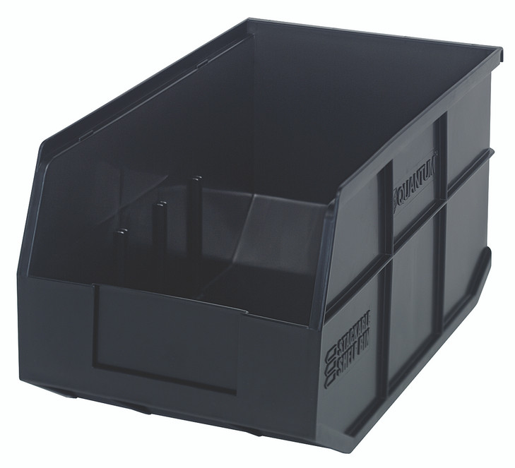 SSB443BK Stackable Shelf Bin, 14"W x 8-1/4"D x 7"H, autoclavable up to 250°F, polypropylene, black, made in USA