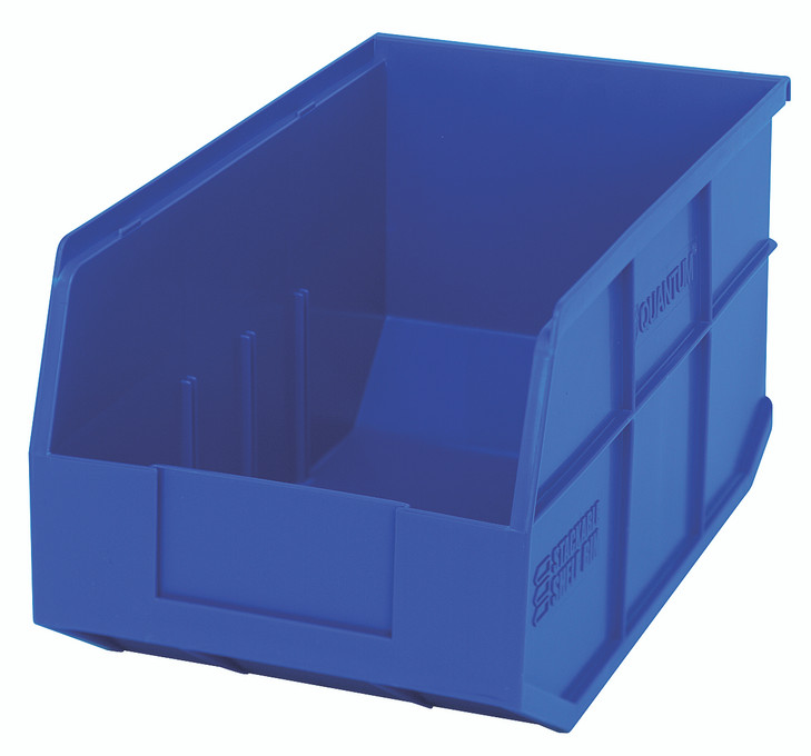 SSB443BL Stackable Shelf Bin, 14"W x 8-1/4"D x 7"H, autoclavable up to 250°F, polypropylene, blue, made in USA