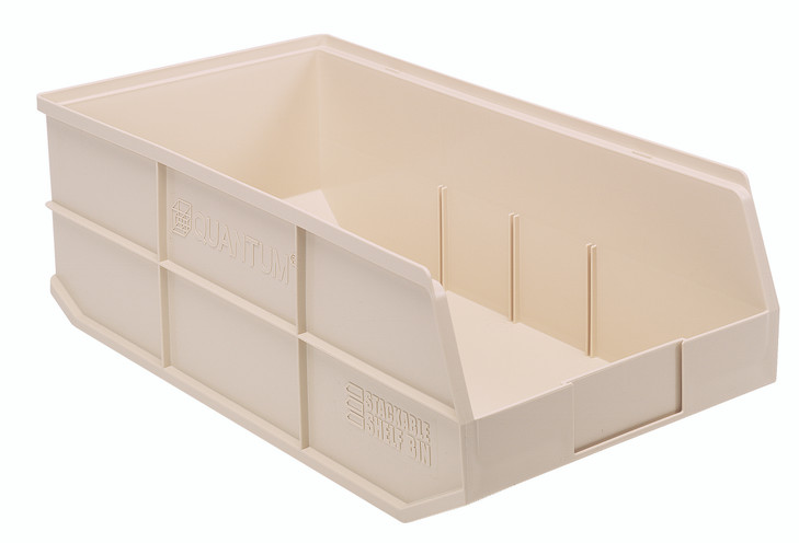 SSB485IV Stackable Shelf Bin, 20-1/2"W x 11"D x 7"H, autoclavable up to 250°F, polypropylene, ivory, made in USA