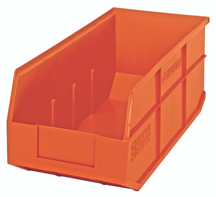 SSB463OR Stackable Shelf Bin, 18"W x 8-1/4"D x 7"H, autoclavable up to 250°F, polypropylene, orange, made in USA