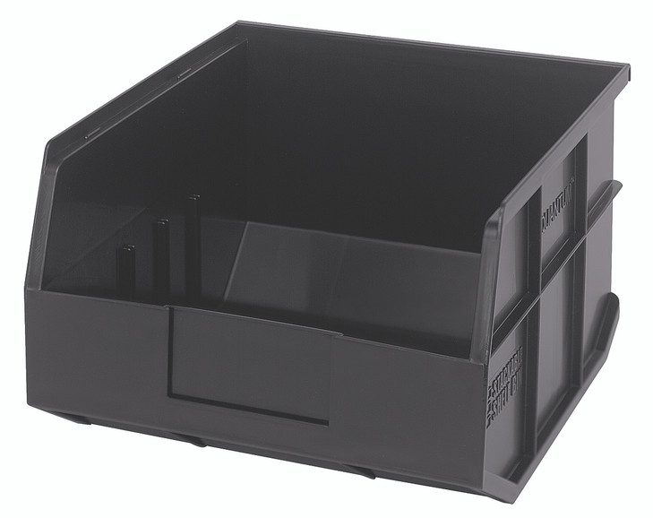 SSB425BK Stackable Shelf Bin, 12"W x 11"D x 7"H, autoclavable up to 250°F, polypropylene, black, made in USA