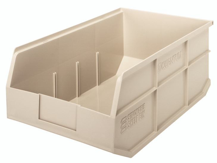 SSB465IV Stackable Shelf Bin, 18"W x 11"D x 7"H, autoclavable up to 250°F, polypropylene, ivory, made in USA