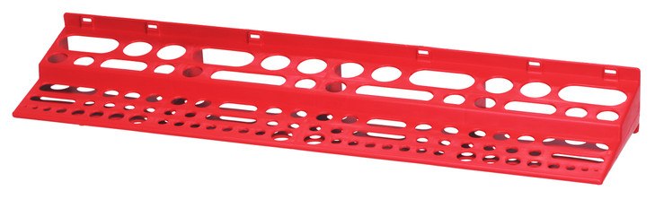 TR-96 Tool Rack, 24-1/8"W x 6"D x 2-3/4"H, holds up to 96 items, red, Made in USA (mounting hardware not included)