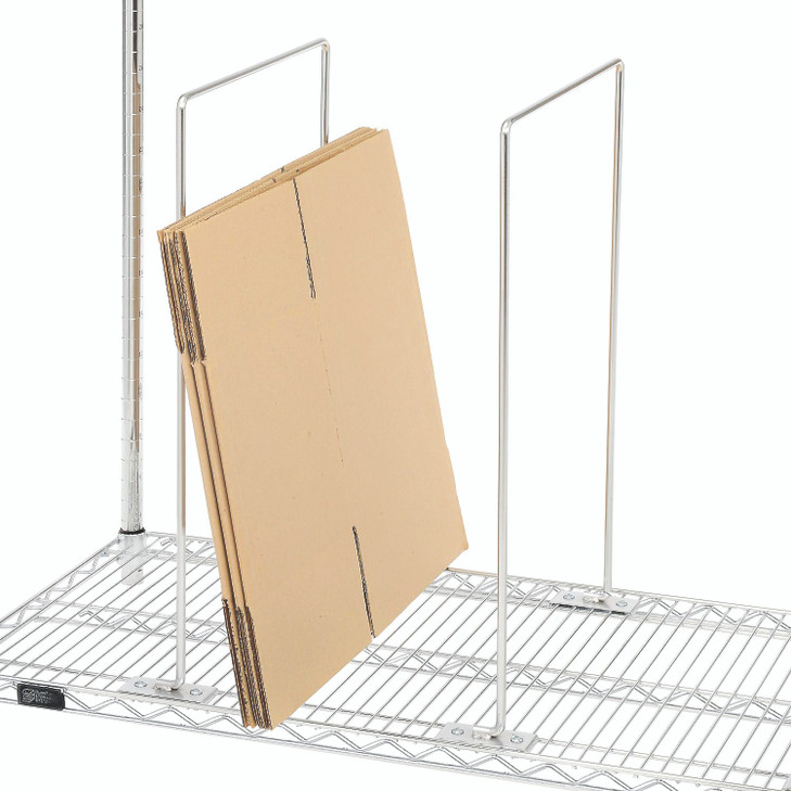 WCSD-2414 Wire Carton Divider, 24"W x 14"H, chrome plated finish, for use with 24"D wire shelves