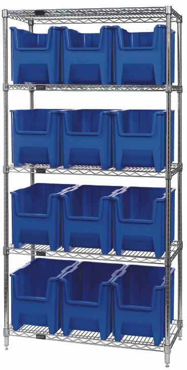 WR5-600BL Giant Stack Container System 18"W x 36"L x 74"H