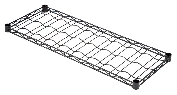 WR74-1436WSBK Wine Cradle Shelving Unit, wire, 36"W x 14"D x 74"H, holds up to (126) bottles, includes: (14) cradle shelves, (4) posts, foot plates and wall brackets, black epoxy antimicrobial finish